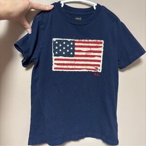 POLO Ralph Lauren Boys Size 7 USA Distressed Navy T-shirt